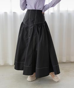 【SALE】ステッチデザインギャザースカート