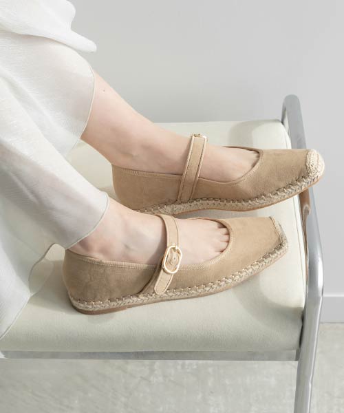 エスパドリーユライクメリージェーンパンプス