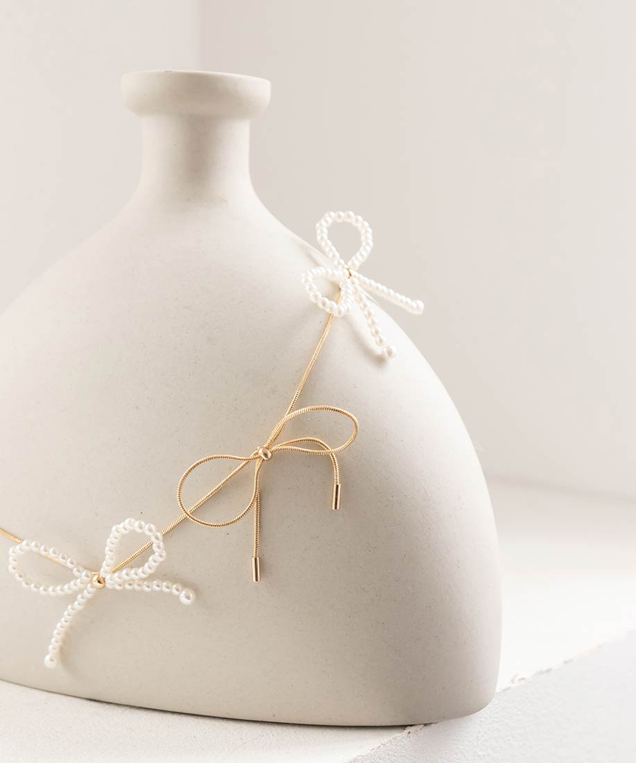 SALE】【Ribbon Collection】パール×メタル リボンモチーフ