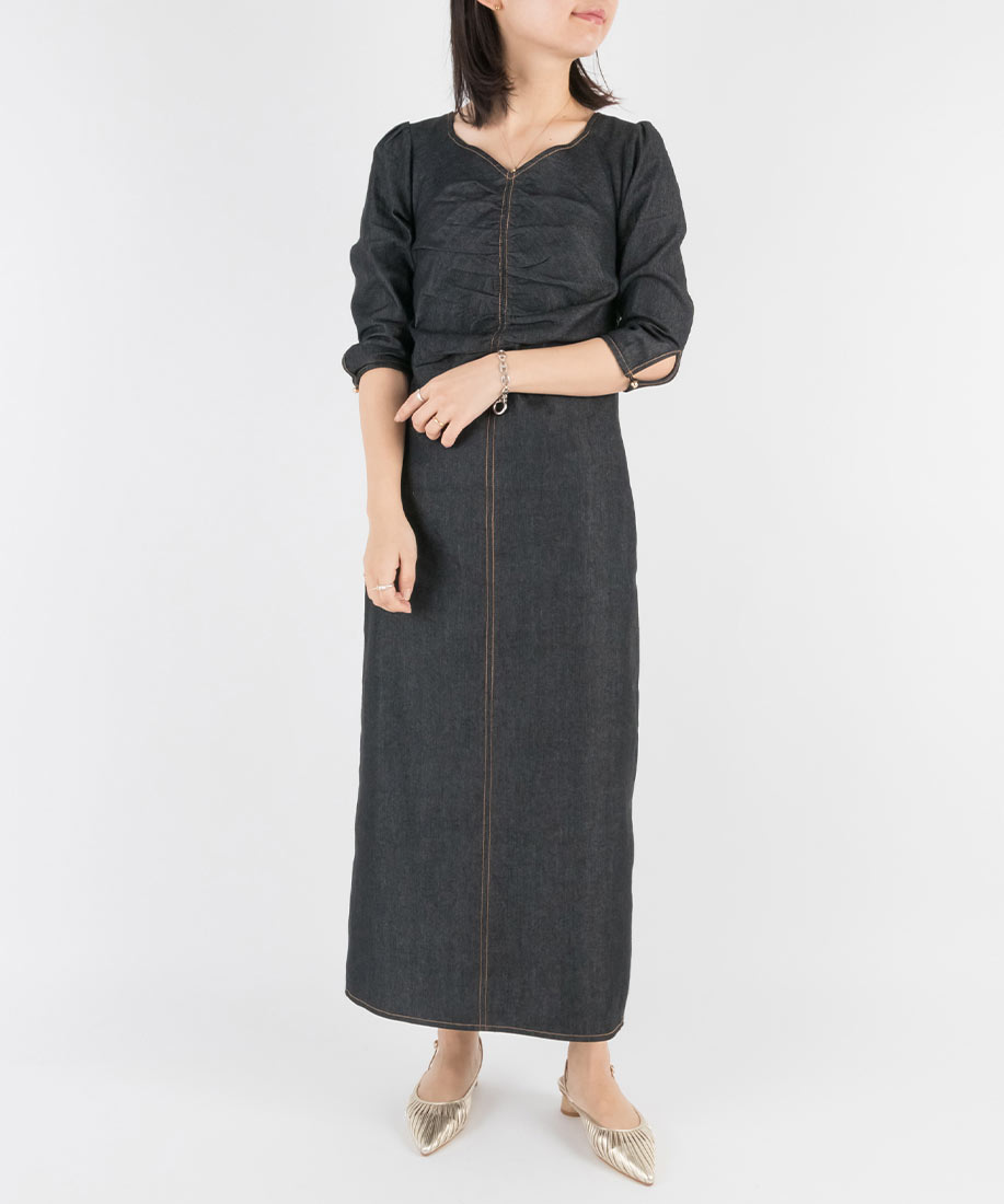 ギャザーデザインワンピースranda公式サイト