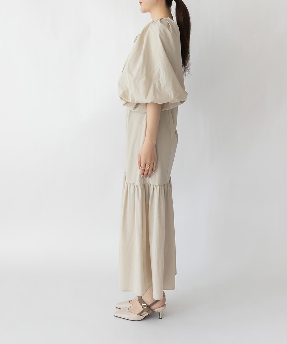 TAN / SHEER COTTON ボレロとドレスのセットレディース