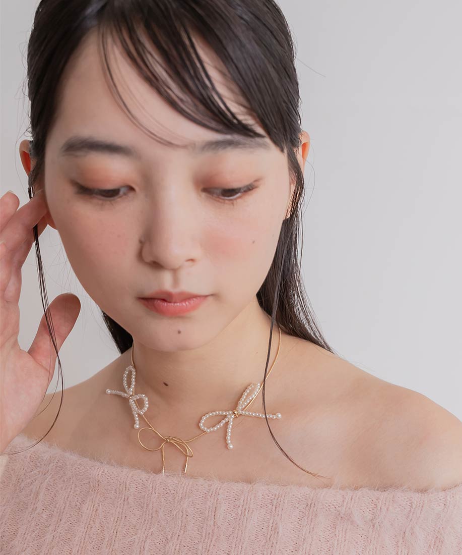 SALE】【Ribbon Collection】パール×メタル リボンモチーフ