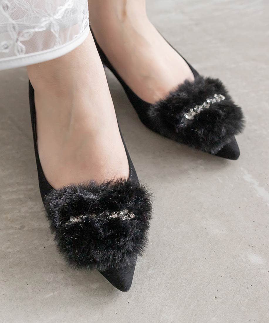 SALE】2WAY ビジュー×ファーパーツパンプスRANDA公式サイト