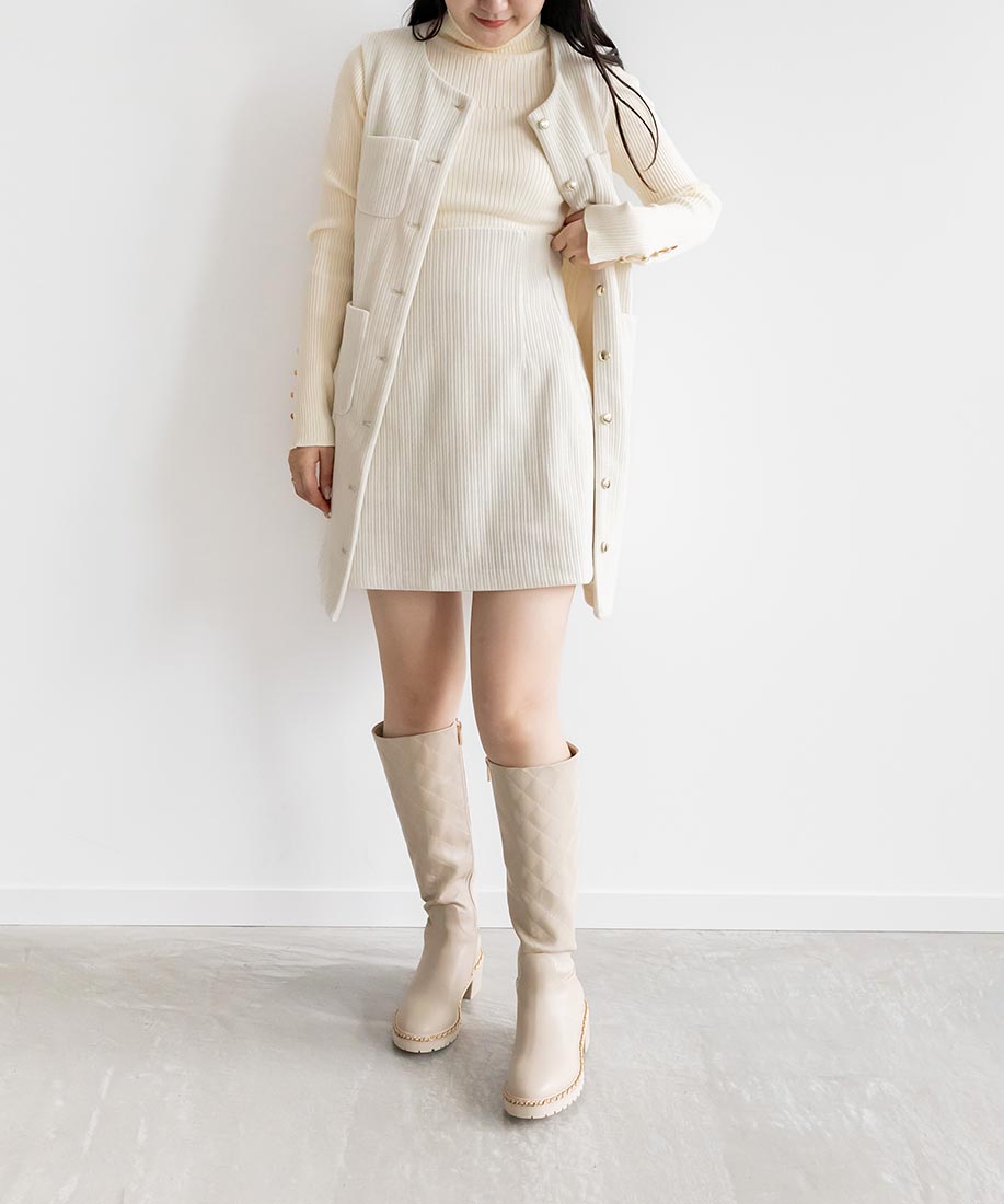 DT MaxMara ★ ツイード ラメ ミニ スカート AUTORE ホワイト DT MaxMara ☆ ラメ ツイード製 ミニ スカート 1GARBATA 4色