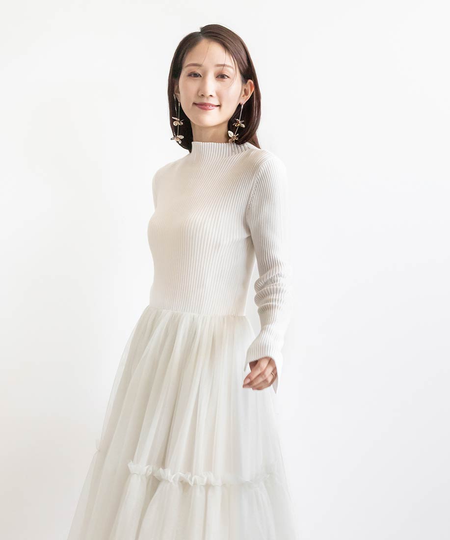 SALE】【選べる丈感】ボリュームフリルコンビニットワンピース