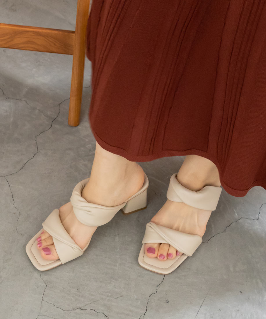 【SALE】ねじりベルトミュールサンダル