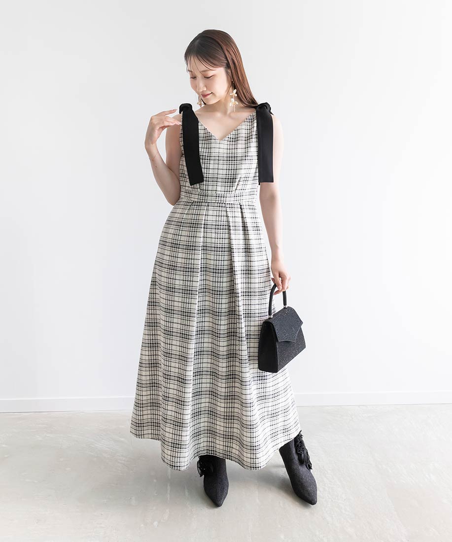 SALE】モノトーンビックチェック柄ワンピースRANDA公式サイト