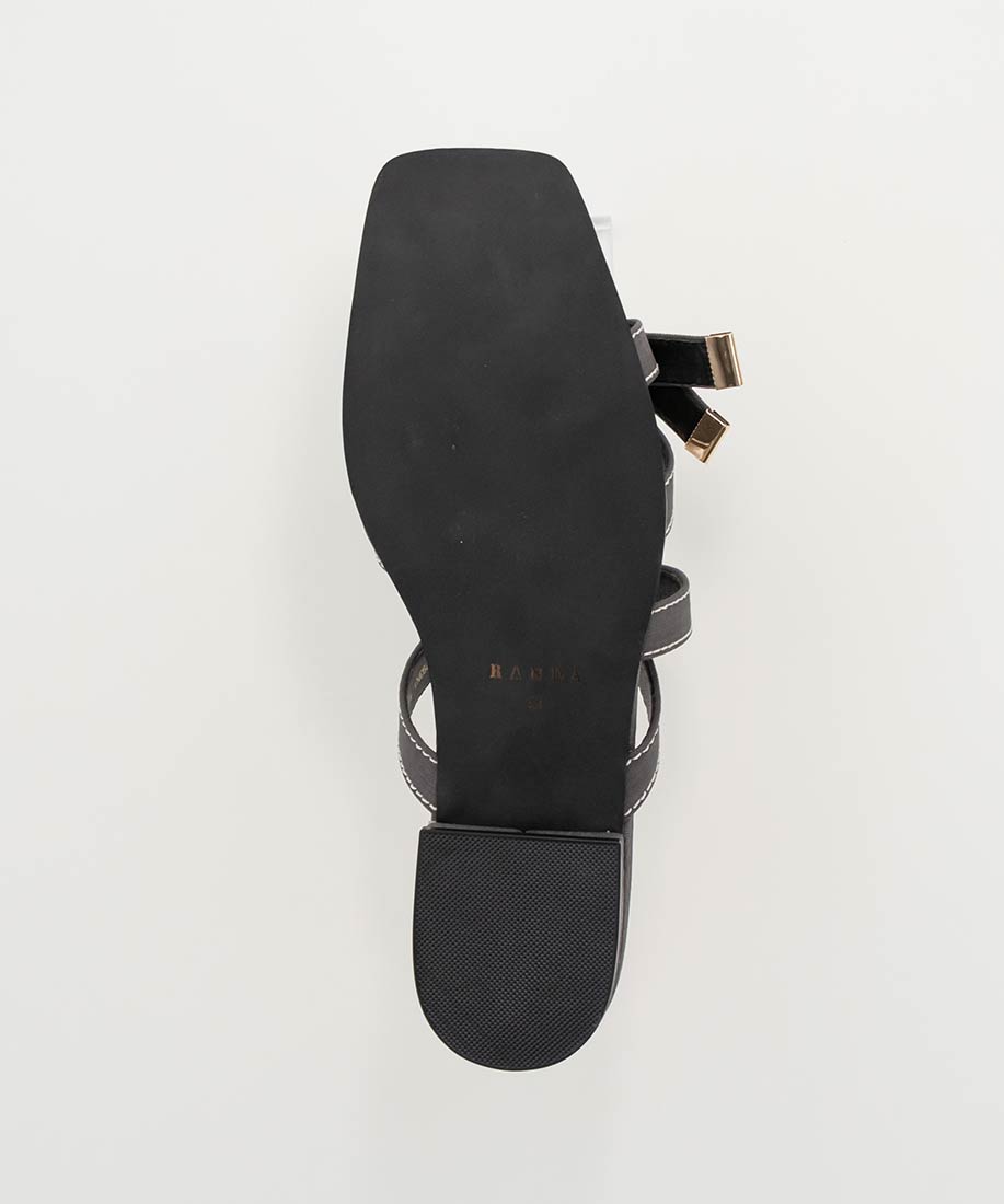 SALE】アシンメトリーリボンフラットミュールサンダルRANDA公式