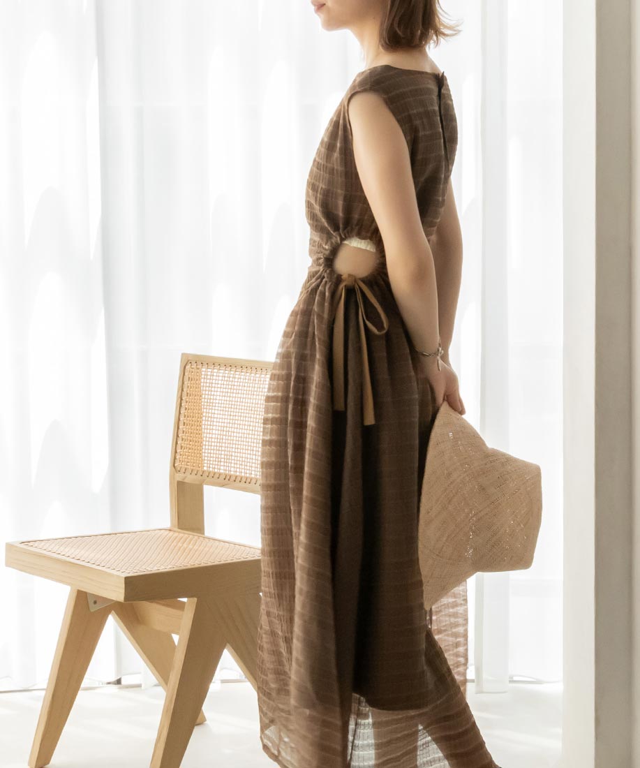 BROWN】サイドカットアウトワンピース www.krzysztofbialy.com