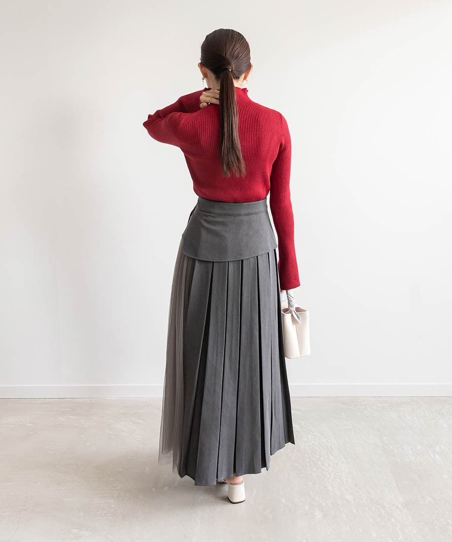 SALE】ショートパンツセットプリーツレイヤードスカートRANDA