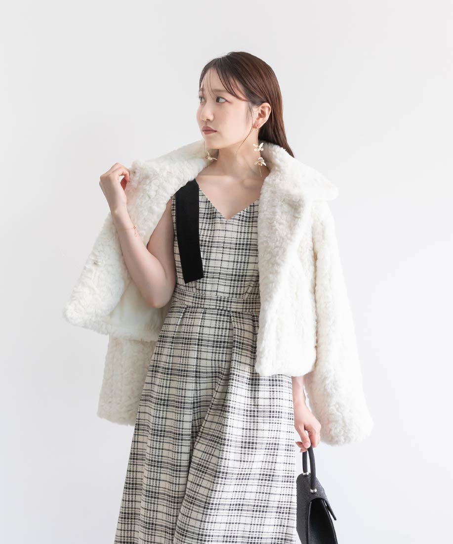 SALE】モノトーンビックチェック柄ワンピースRANDA公式サイト