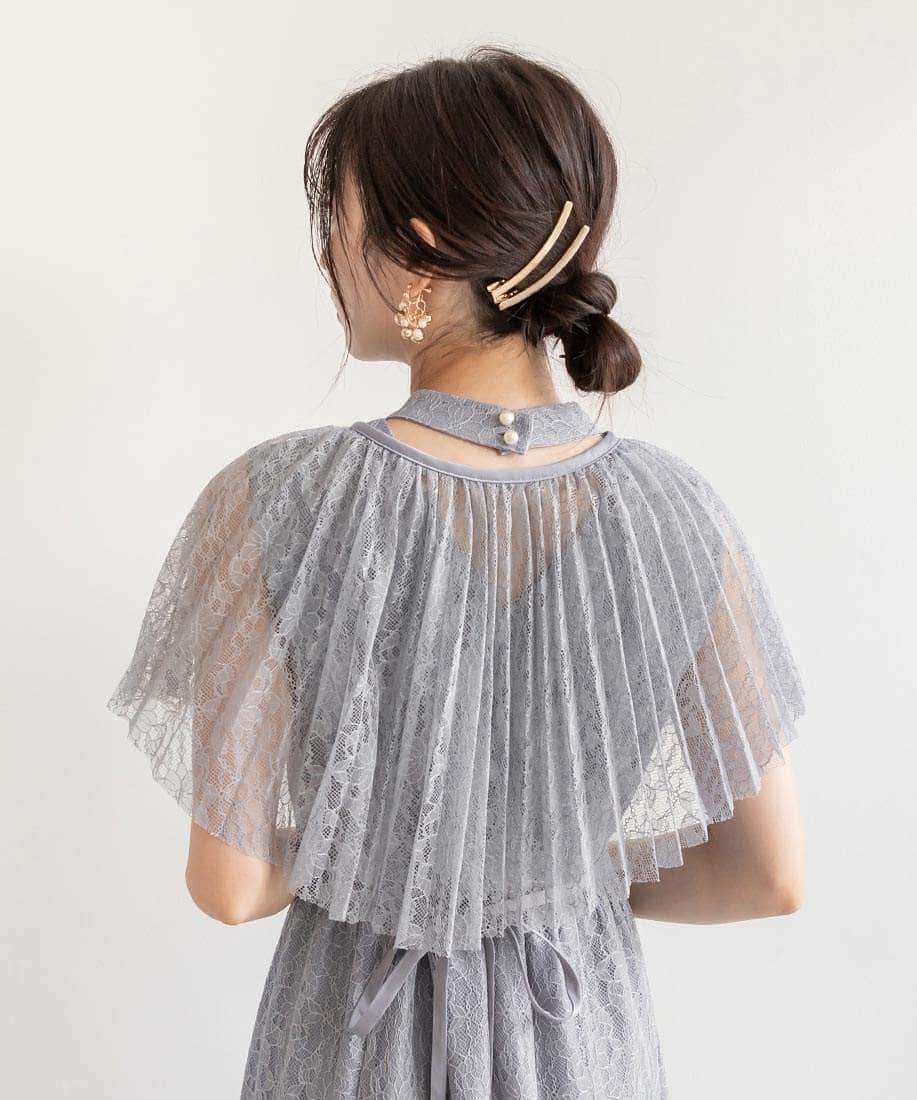 SALE】マルチWAYケープ付きレースワンピース