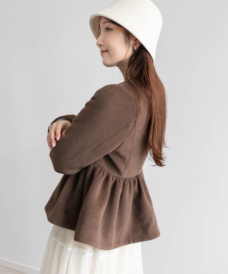 SALE】ウールライクペプラムショートコートRANDA公式サイト