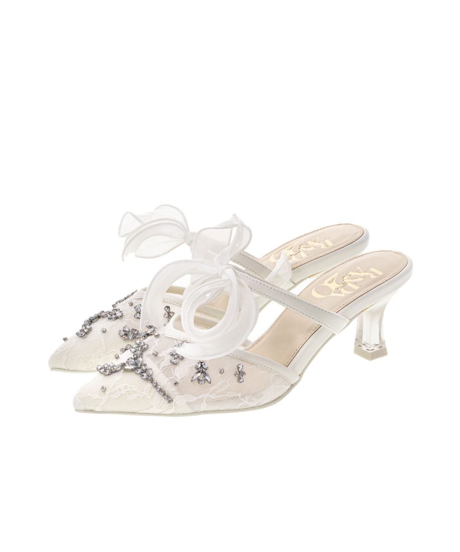 SALE】【RANDA 20th Anniversary】2WAY ビジューｘレースミュール 