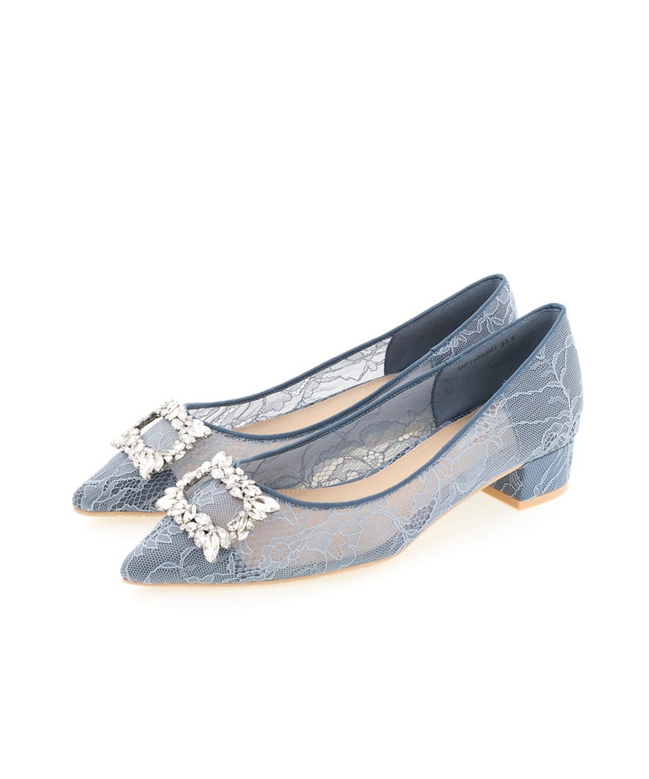 ソフト レースメッシュビジューバックルパンプスranda公式サイト