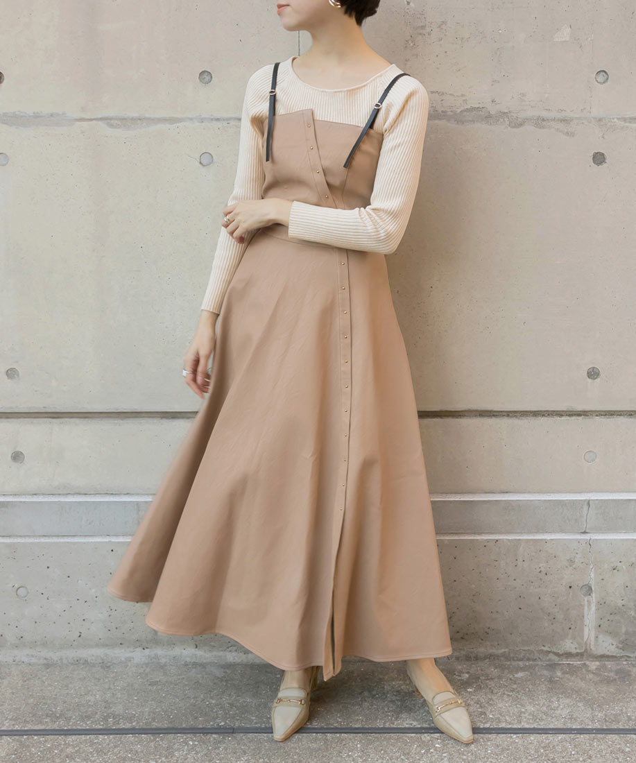 新色 フェイクレザーキャミワンピースranda公式サイト