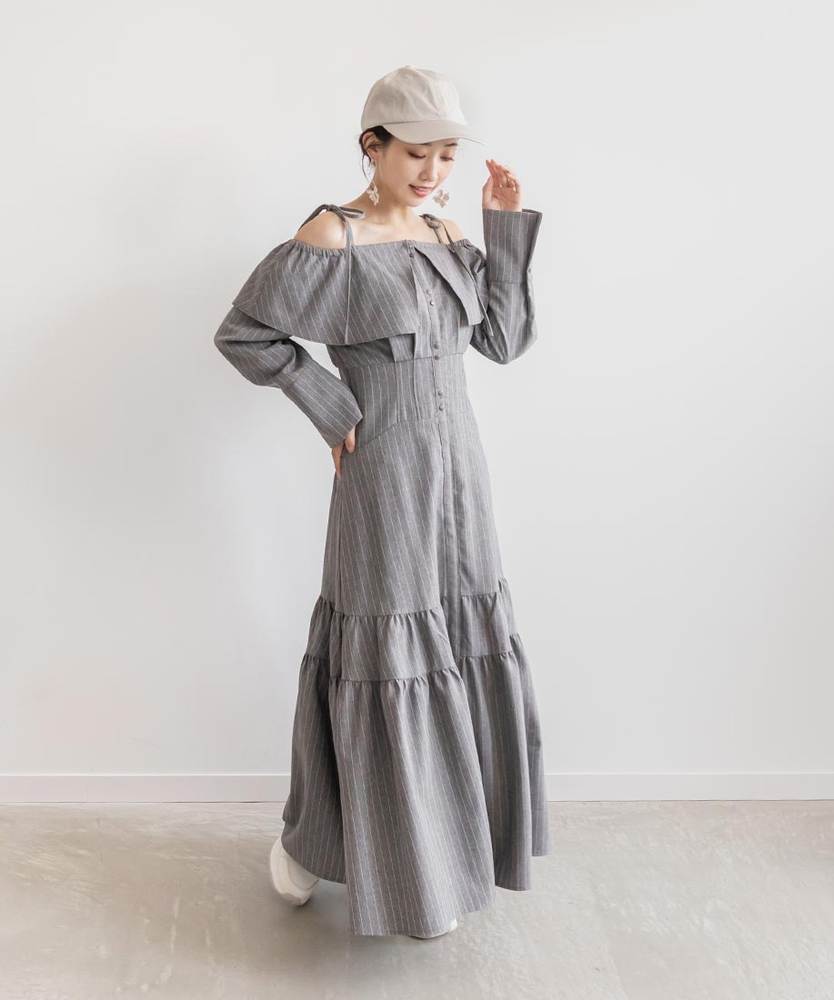 タグ付　MerletteByward Dress サイドティアードワンピース