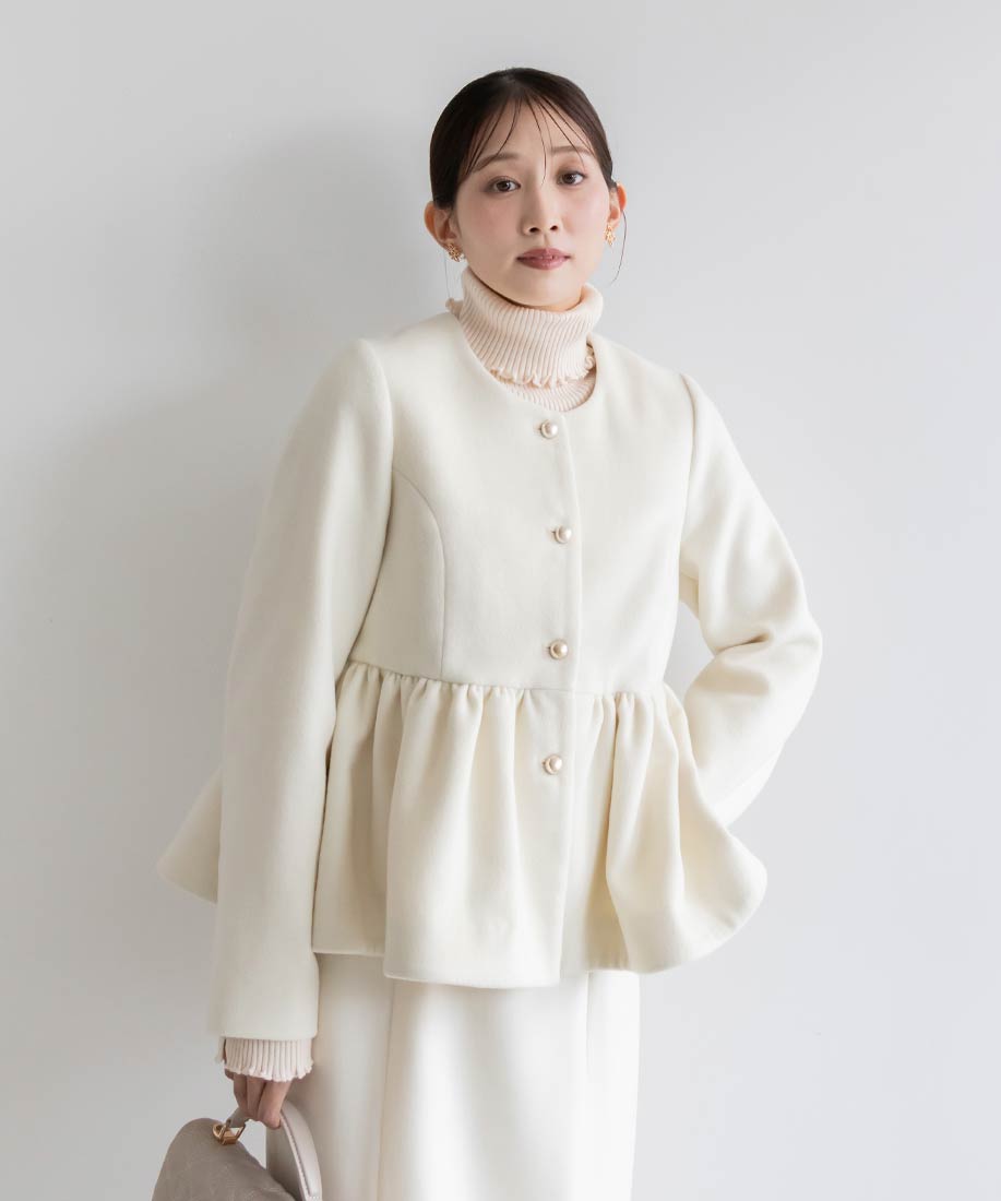 【メーカー直売】の商品をすべて SALE】ウールライクペプラムショートコートRANDA公式サイト ジャケット・アウター