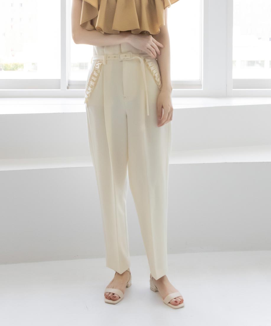 【SALE】ハイウエストフリルパンツ