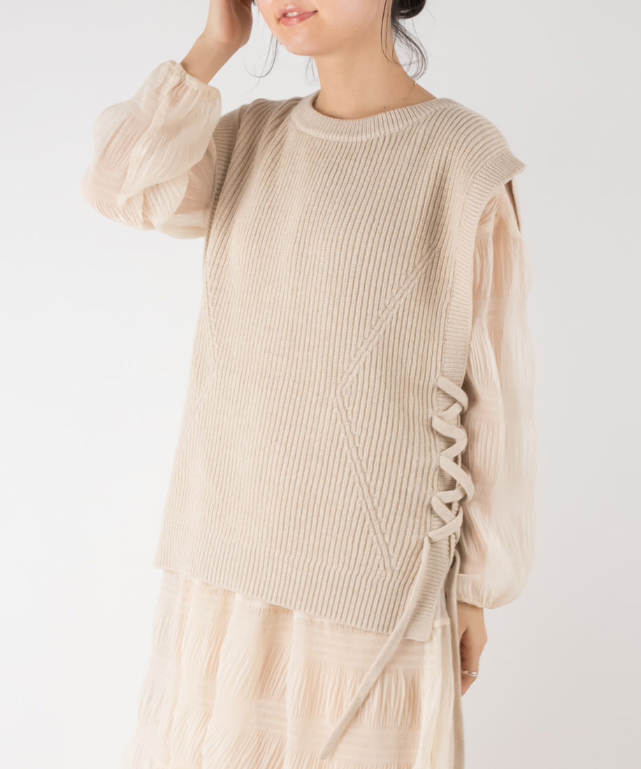 サイドレースアップニットベストranda公式サイト