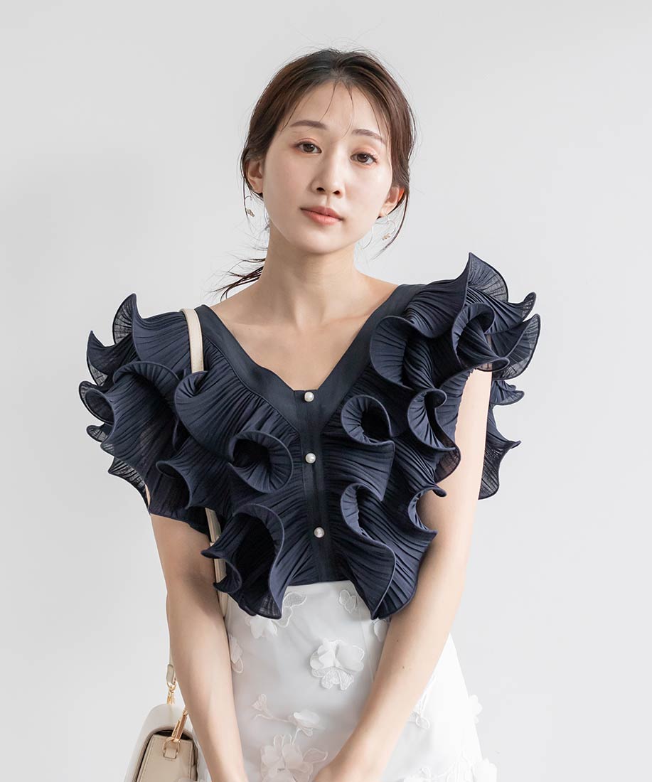 ダックス プリーツブラウス ペプラム風[新品 お得] ダックス プリーツブラウス ペプラム風[新品]