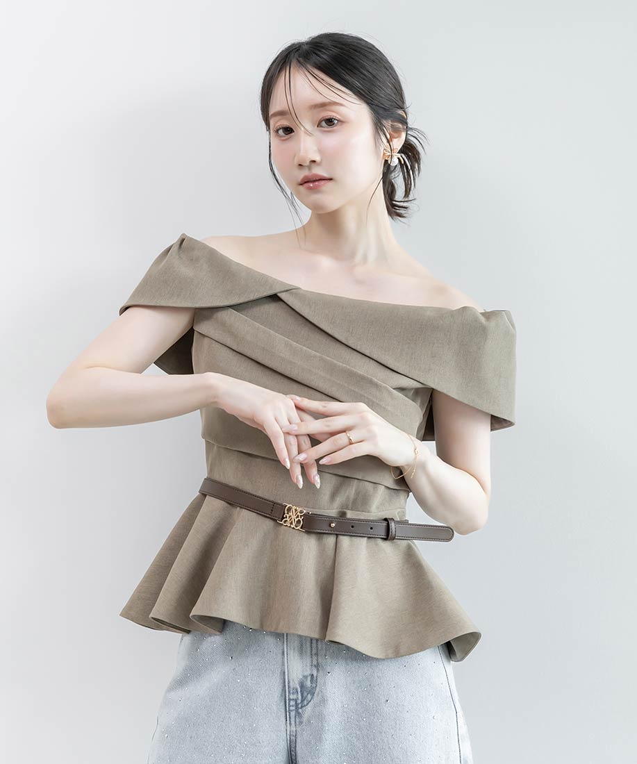 新品未使用 plaura オフショルダー ペプラムトップス オフショルダーペプラムトップスRANDA公式サイト
