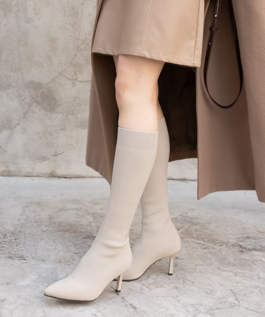 ソフト ストレッチ ニットロングソックスブーツ