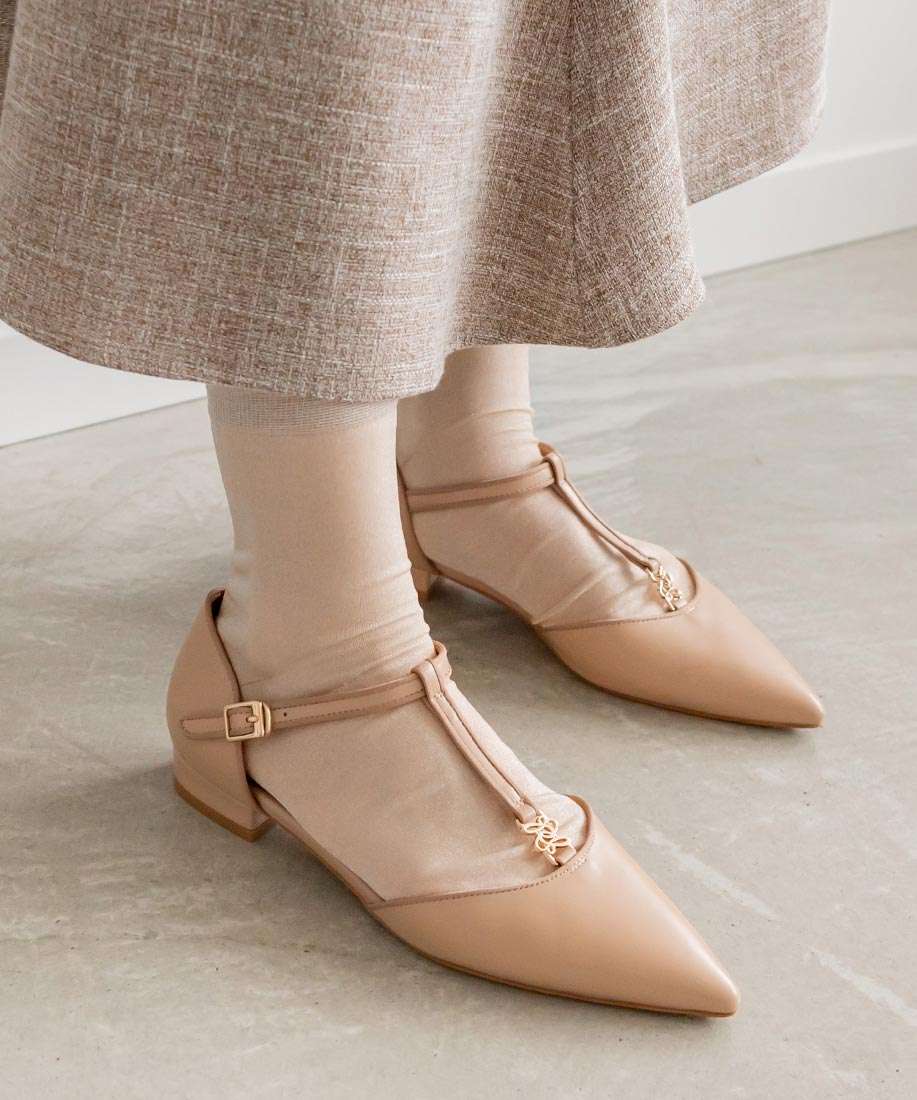 【moussy】ANKLE STRAP FLAT パンプス