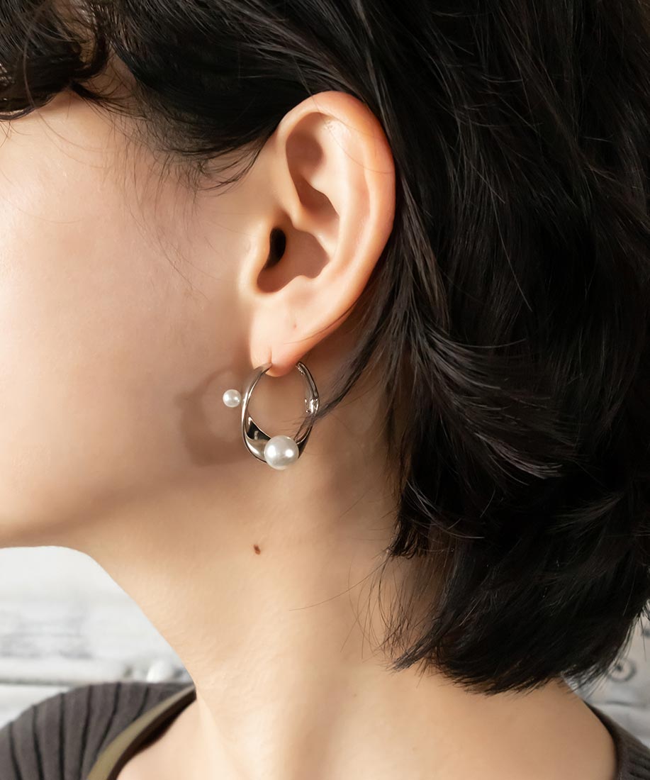 パールフープピアス