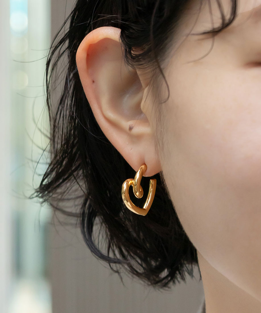 ハートフープピアス
