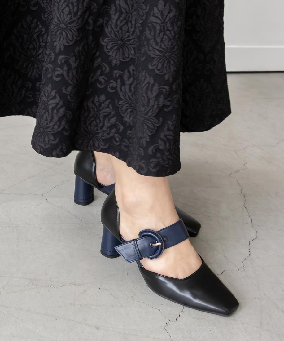 バックルデザイン配色セパレートパンプスranda公式サイト