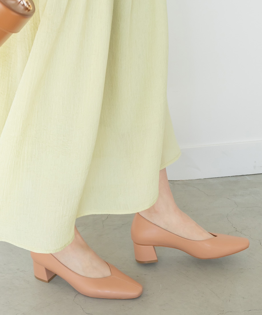 SALE】センターシームチャンキーヒールパンプス SALE】センターシームチャンキーヒールパンプス