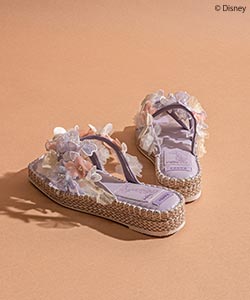 【SALE】【DISNEY/ディズニー “ラプンツェル”シリーズ】フラワーフラットサンダル