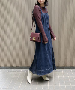【SALE】裾プリーツデニムワンピース