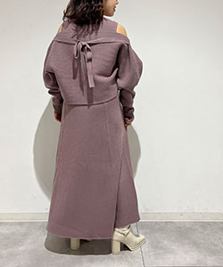 【SALE】2WAYボレロ付きニットワンピース