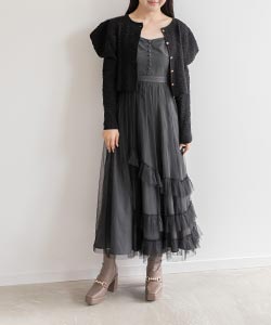 【佐藤晴美さん着用】ビスチェ風チュールワンピース