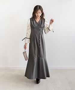 カシュクールデザインワンピース