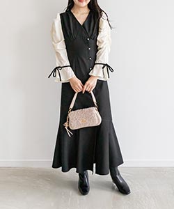 【再入荷】カシュクールデザインワンピース