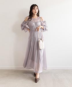 【23AW】2WAYスリーブギャザーデザインワンピース