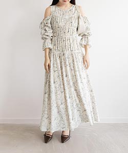 【23AW】2WAYスリーブギャザーデザインワンピース