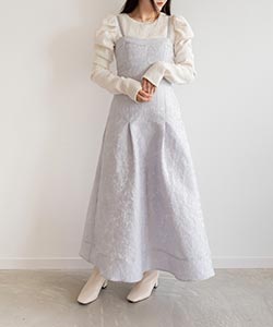 フラワージャガードコルセットライクワンピース