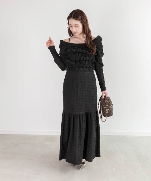 【SALE】フリルビスチェセットワンピース