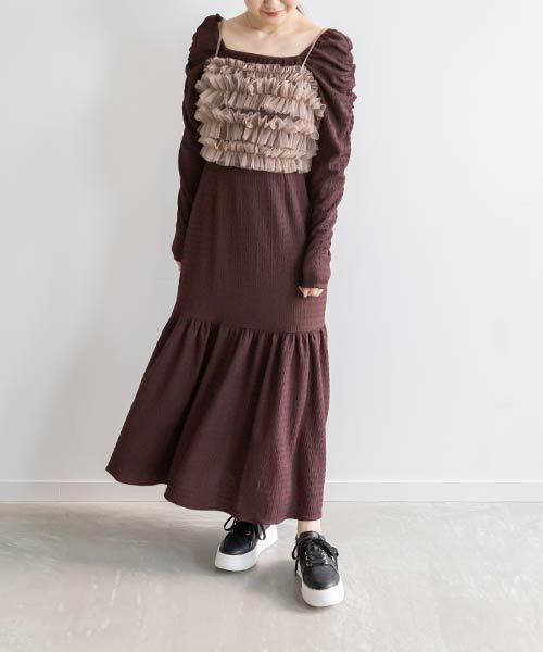 【SALE】フリルビスチェセットワンピース