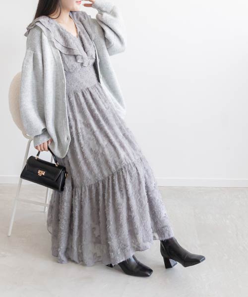 【SALE】シフォンジャガードワンピース