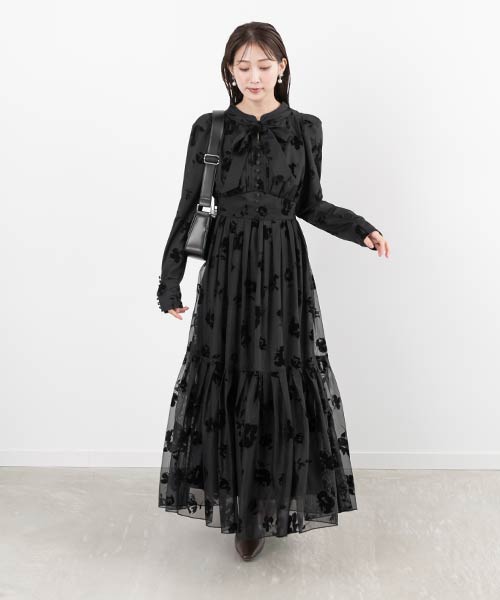 【SALE】フロッキーフラワーワンピース