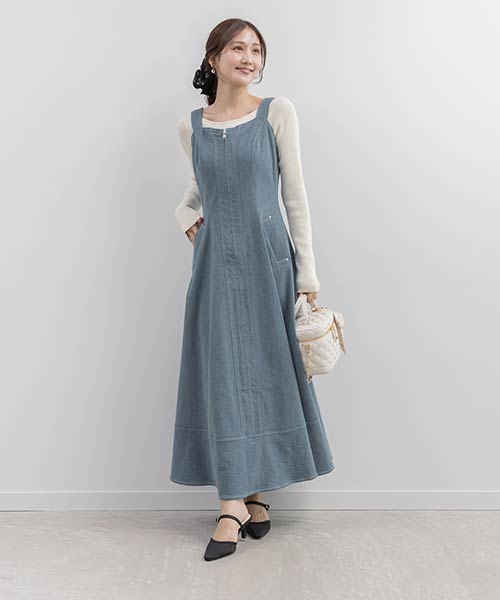 デニムフレアワンピース
