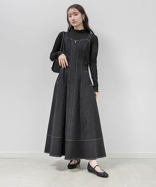 デニムフレアワンピース