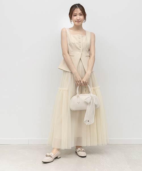 【26SS】ジレ＆チュールスカートセット