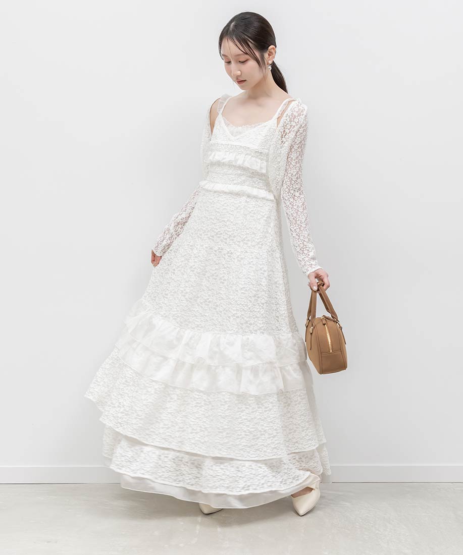 カットレースキャミワンピース×ボレロセット