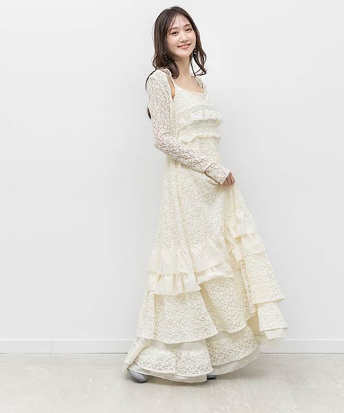 カットレースキャミワンピース×ボレロセット